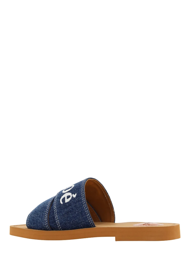 Denim Blue Cotton Slides Woody Sandals alternative