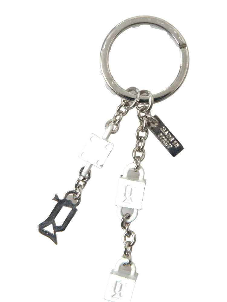 Silver Tone Metal DG Logo Engraved Keyring Keychain