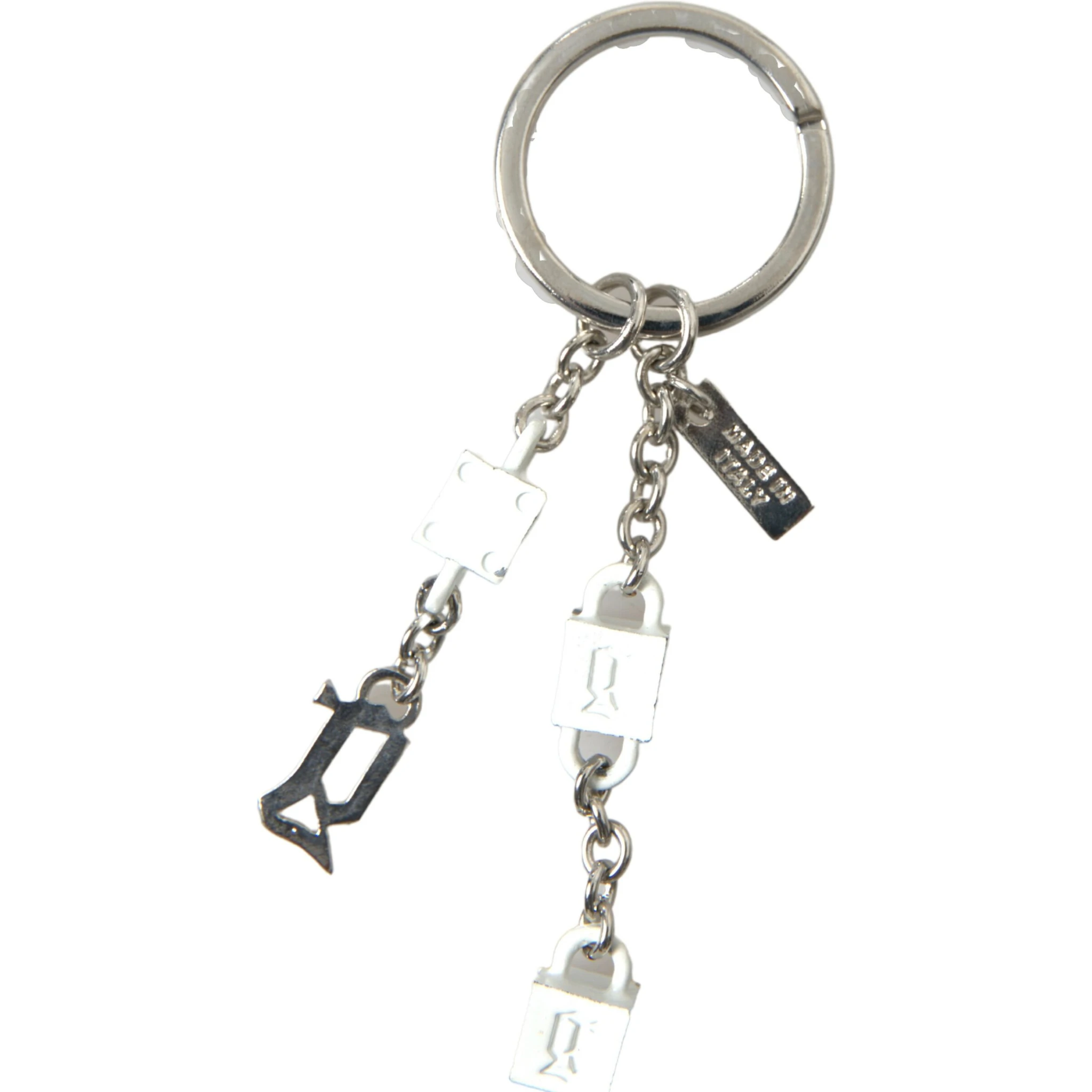 Silver Tone Metal DG Logo Engraved Keyring Keychain