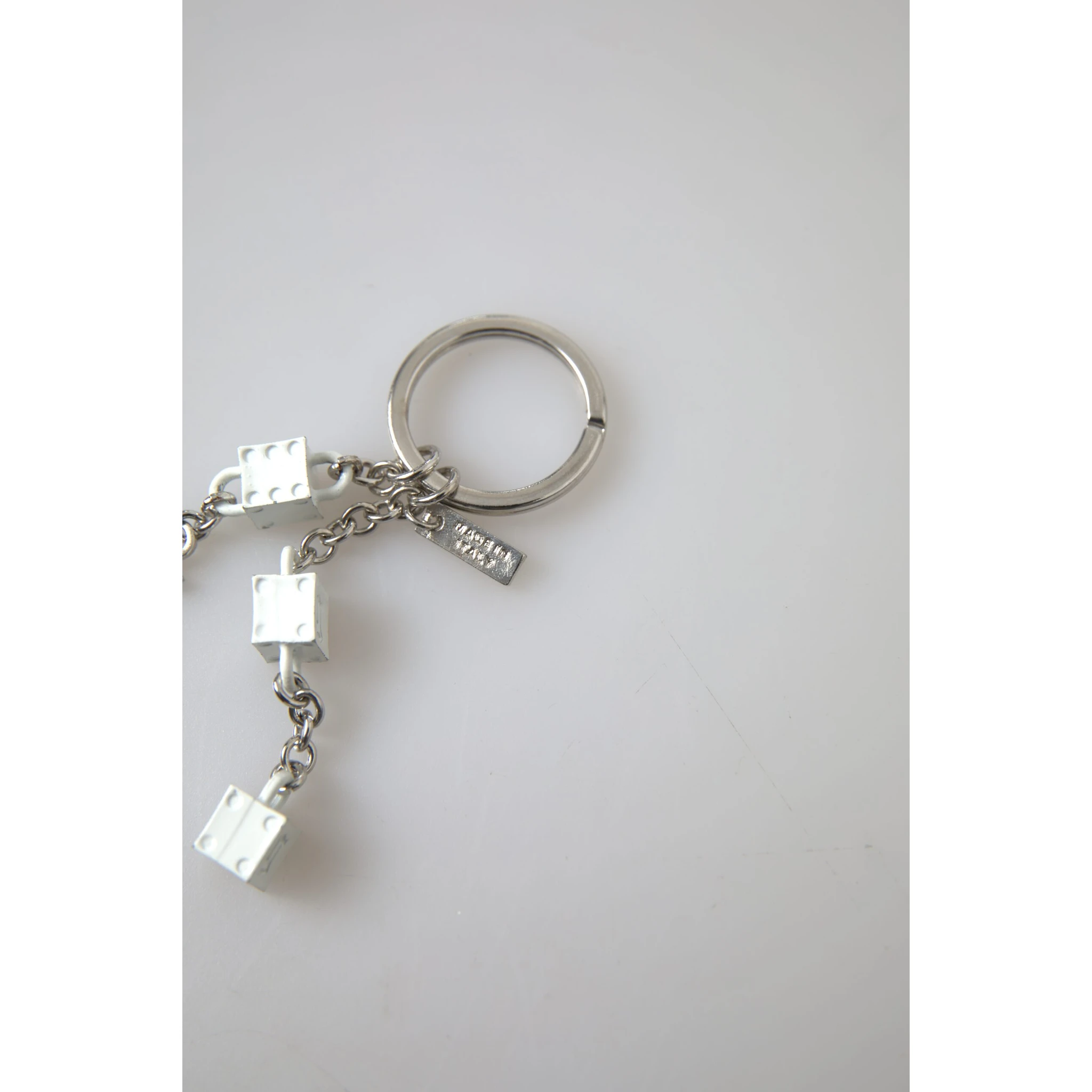 Silver Tone Metal DG Logo Engraved Keyring Keychain