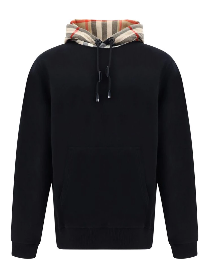 Black Cotton Samuel Hoodie Sweatshirt