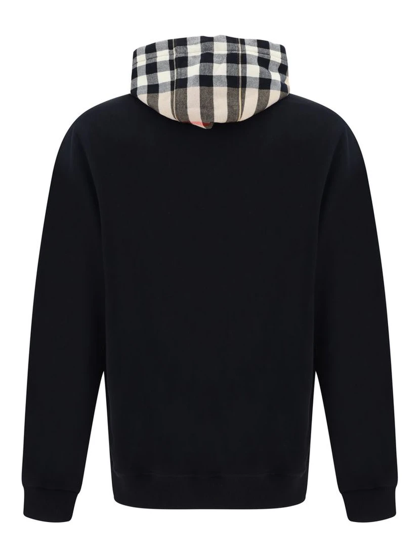 Black Cotton Samuel Hoodie Sweatshirt