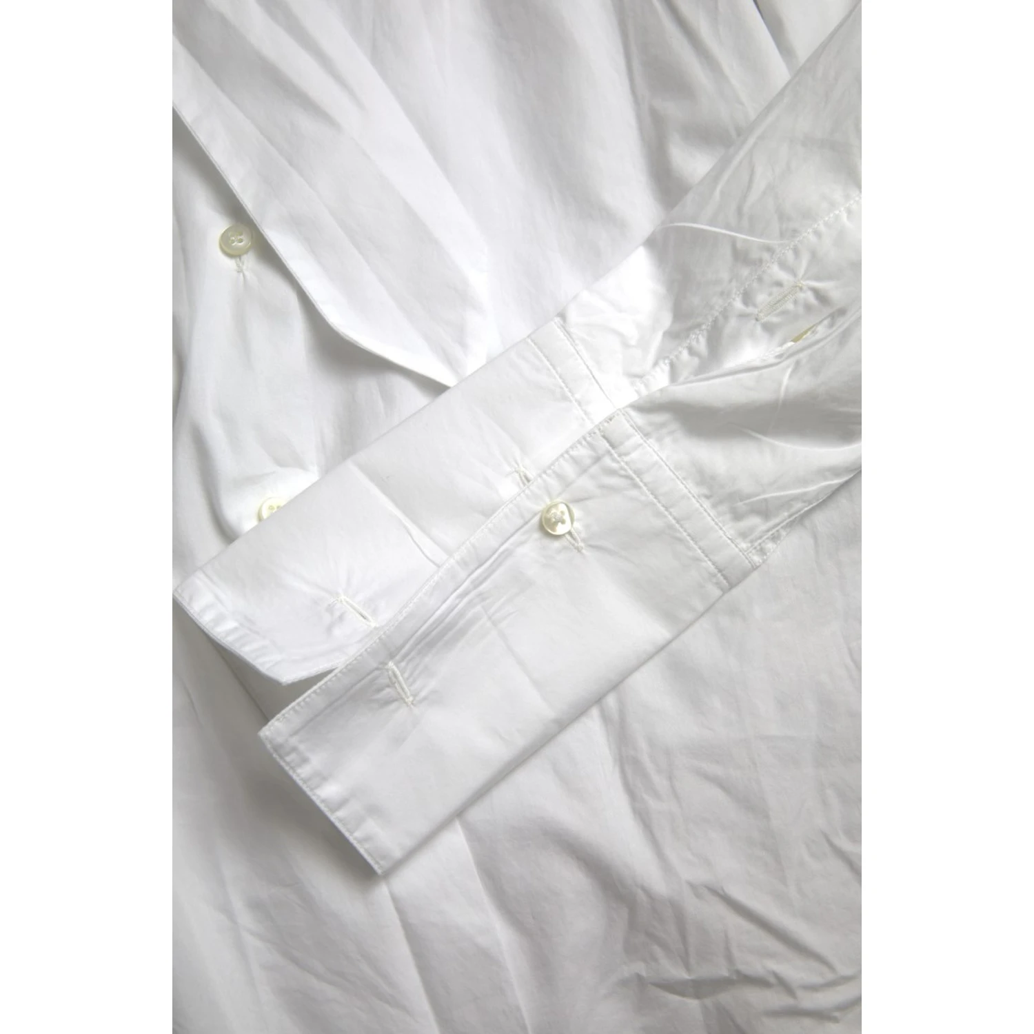 White Cotton Ascot Collar Long Sleeves Top