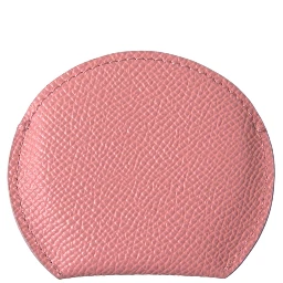 Pink Calfskin Leather Round Mirror Holder