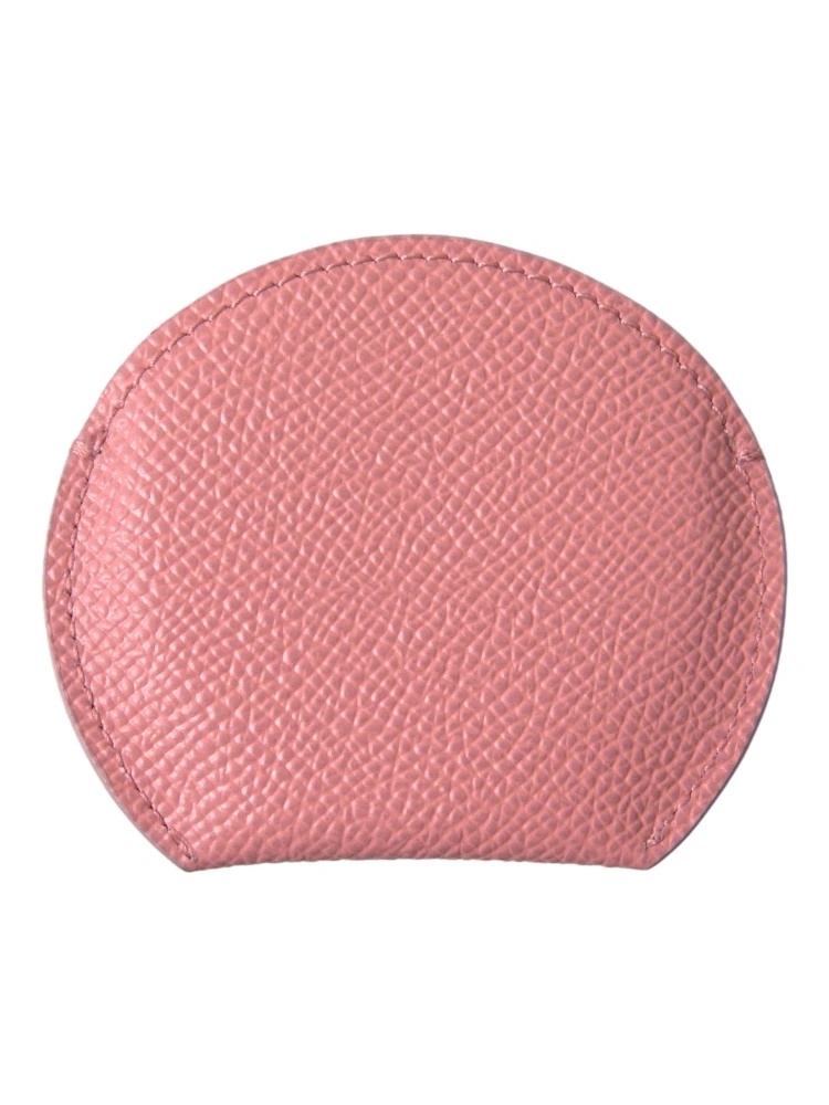Pink Calfskin Leather Round Mirror Holder alternative