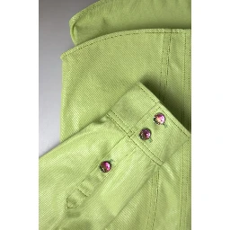 Green Cotton Collared Button Down Shirt