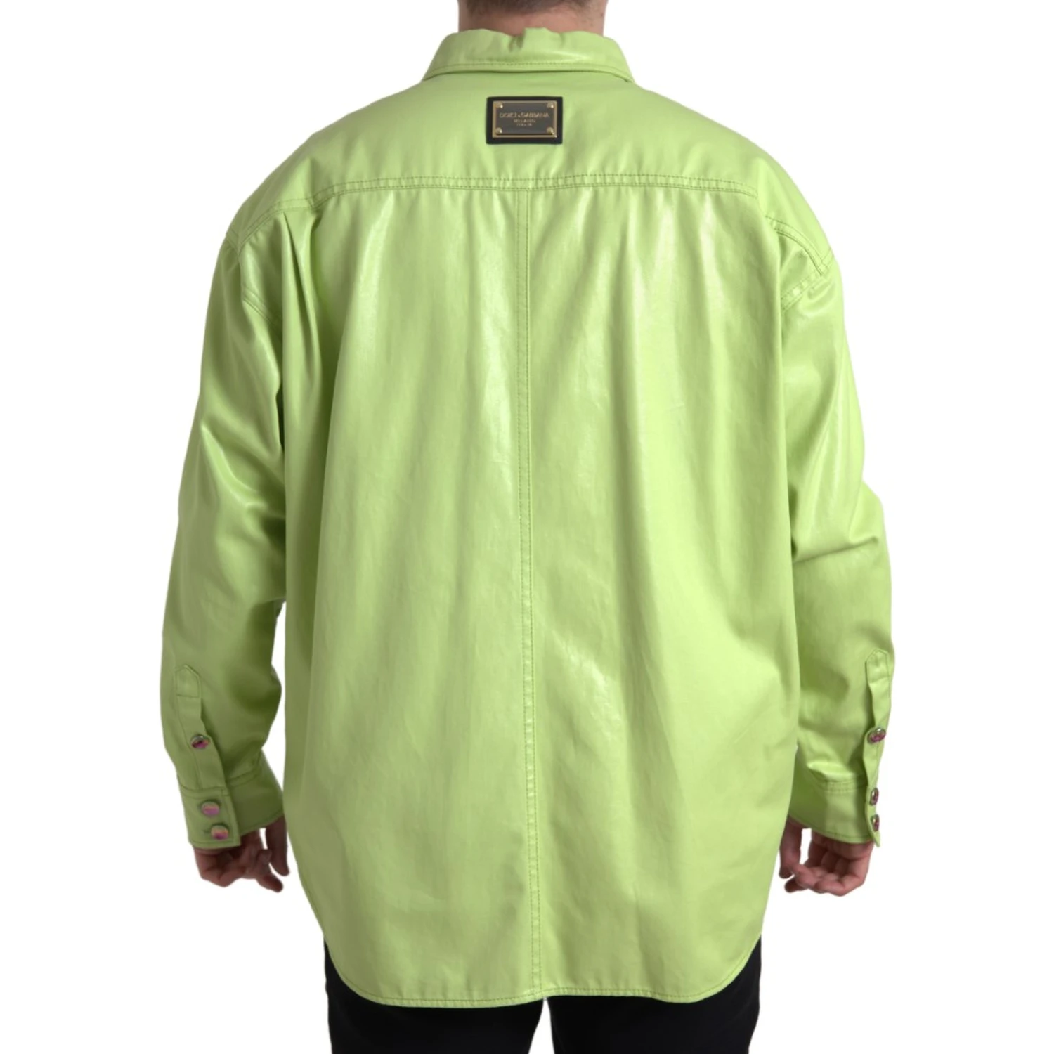 Green Cotton Collared Button Down Shirt