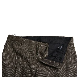 Brown Wool Dress Skinny Men Trouser Pants