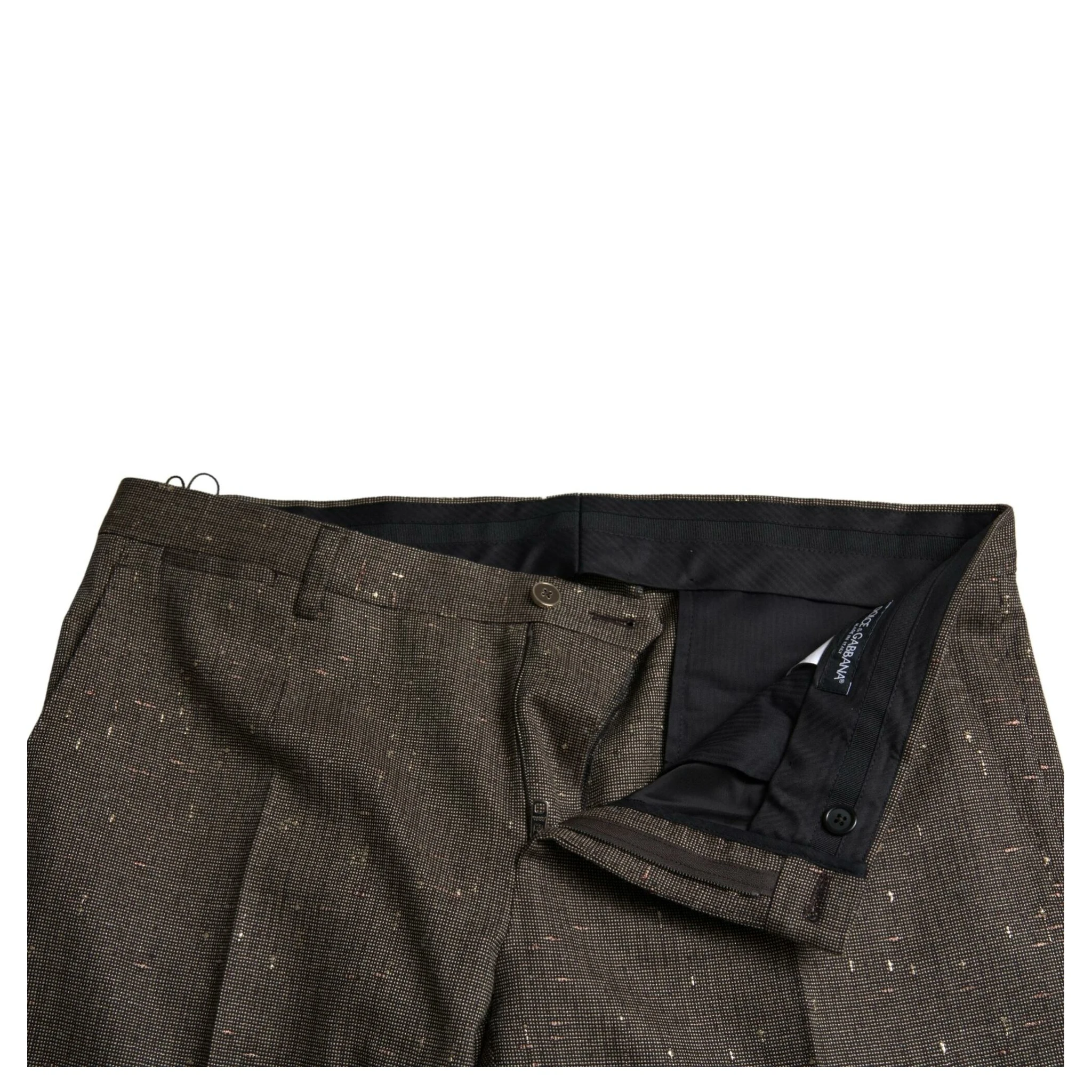 Brown Wool Dress Skinny Men Trouser Pants