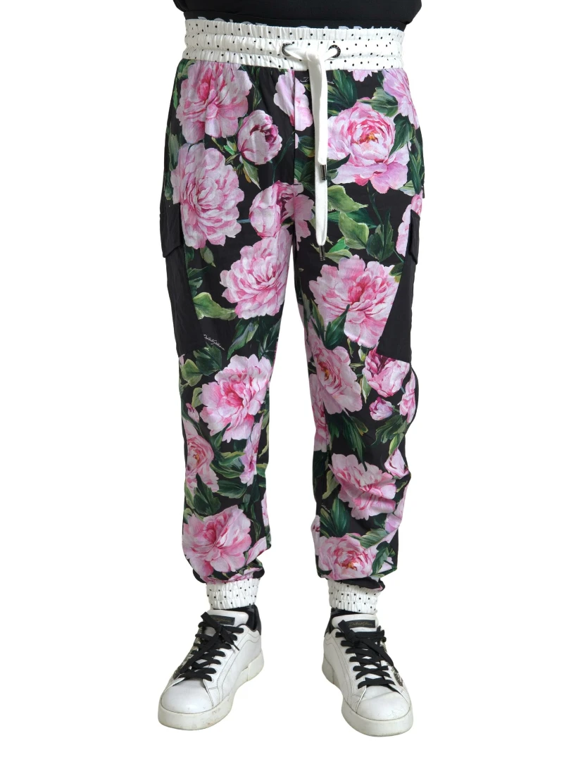 Multicolor Peony Joggers Cotton Men Pants