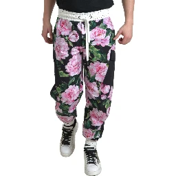 Multicolor Peony Joggers Cotton Men Pants