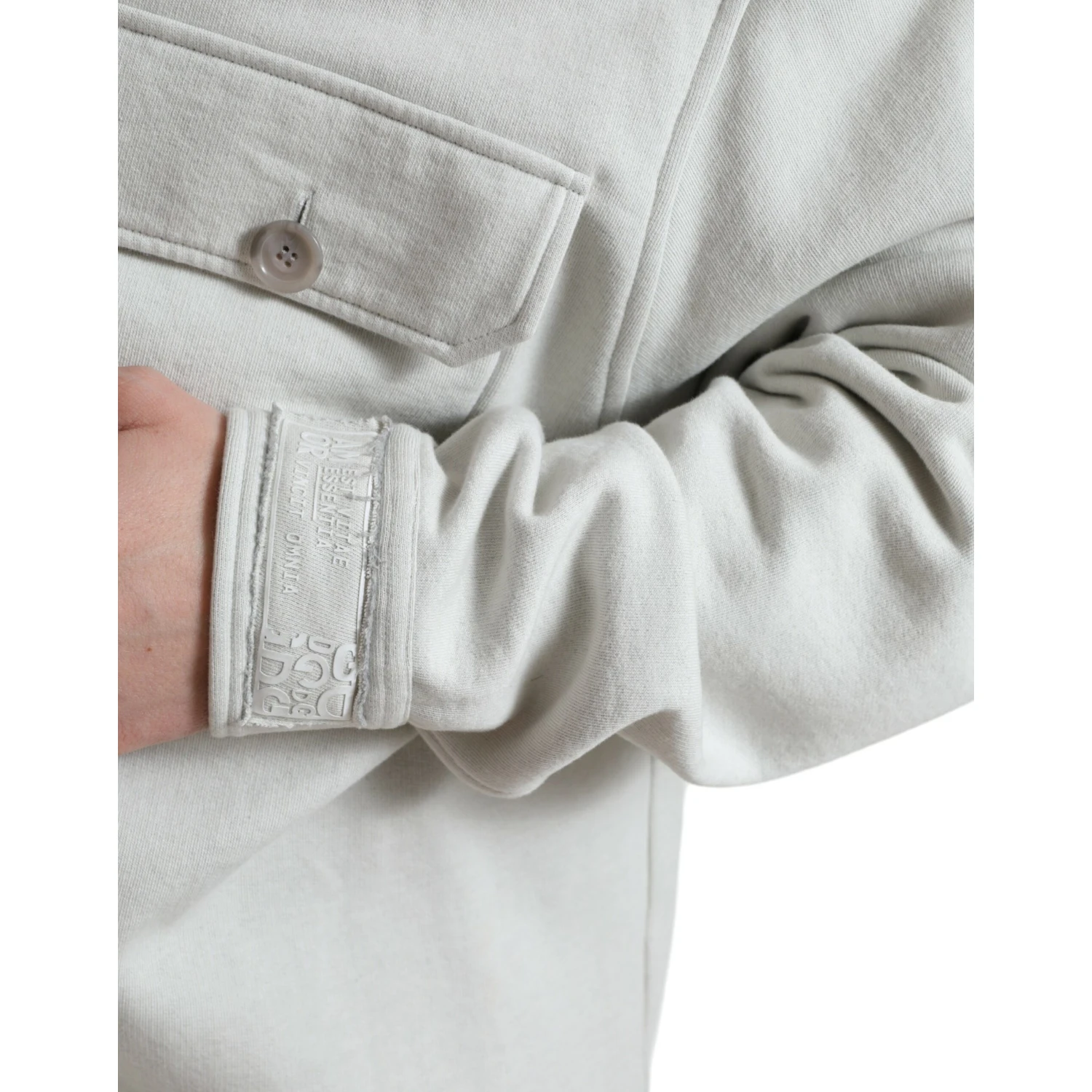 Grey Cotton Button Down Collared Coat Jacket