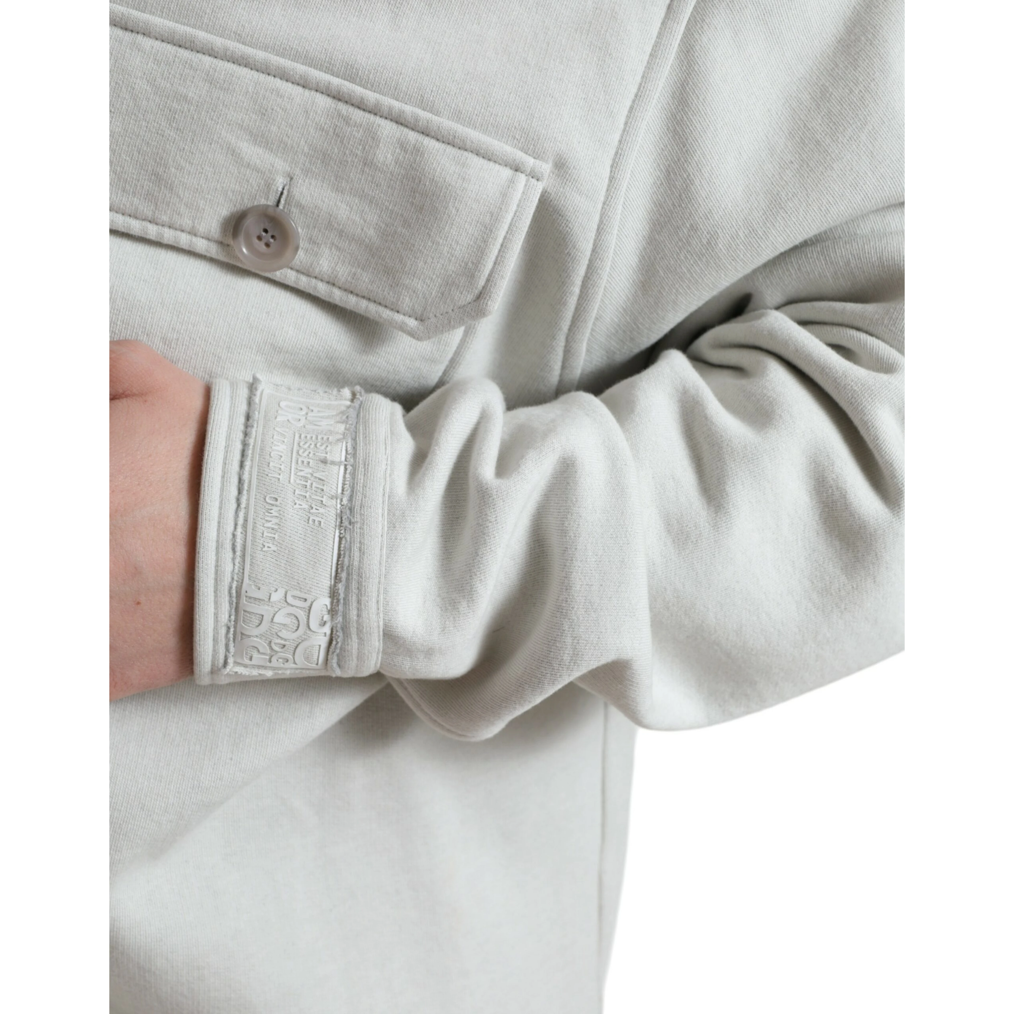 Grey Cotton Button Down Collared Coat Jacket