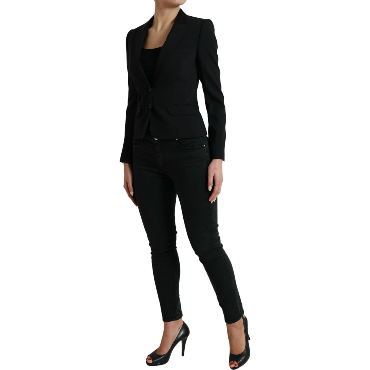 Black Wool Single Breasted Blazer Coat Jacket