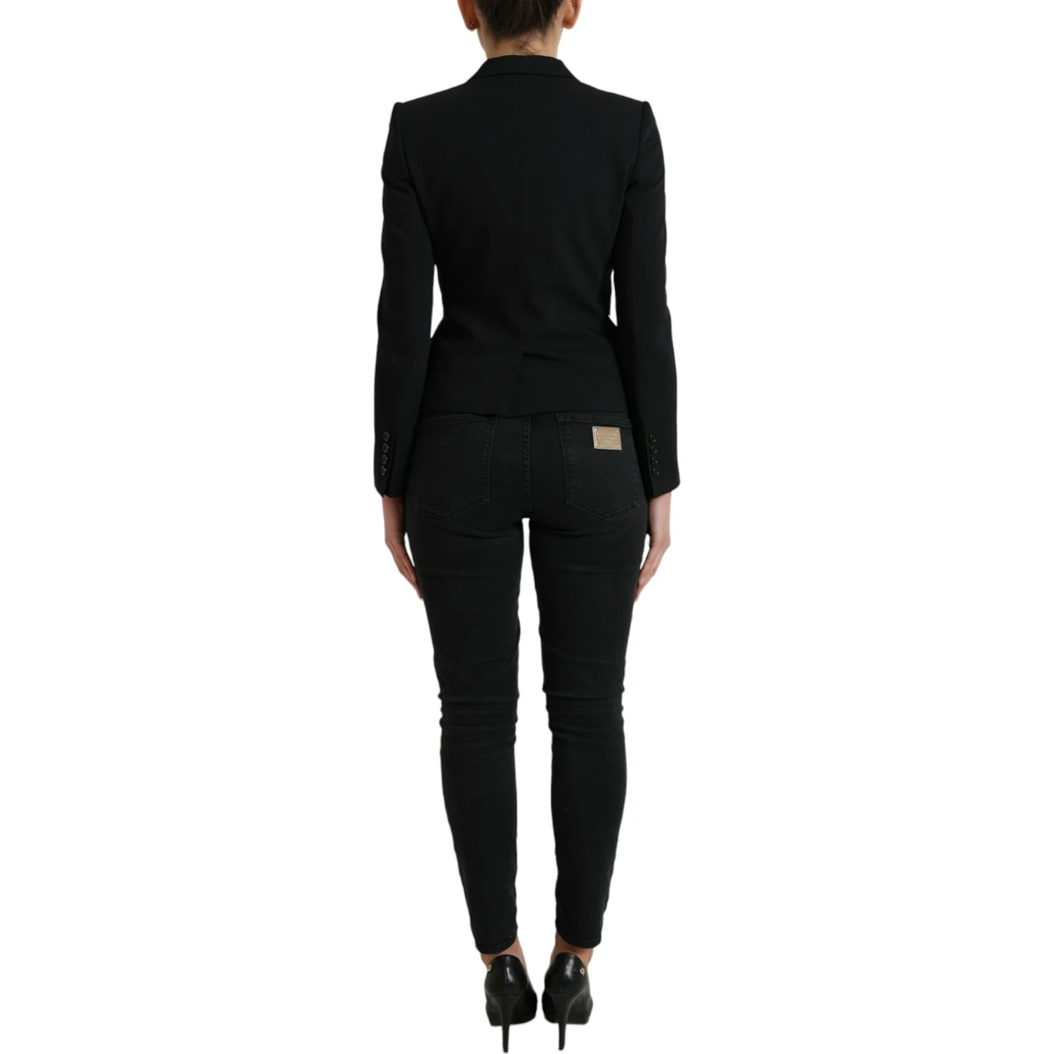 Black Wool Single Breasted Blazer Coat Jacket