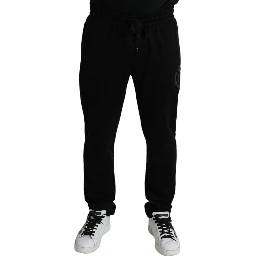 Black DG Logo Skinny Jogger Sweatpants Pants
