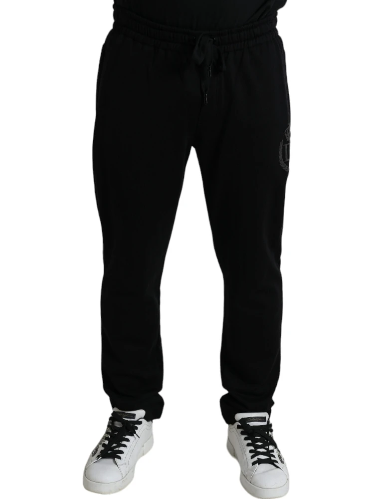 Black DG Logo Skinny Jogger Sweatpants Pants