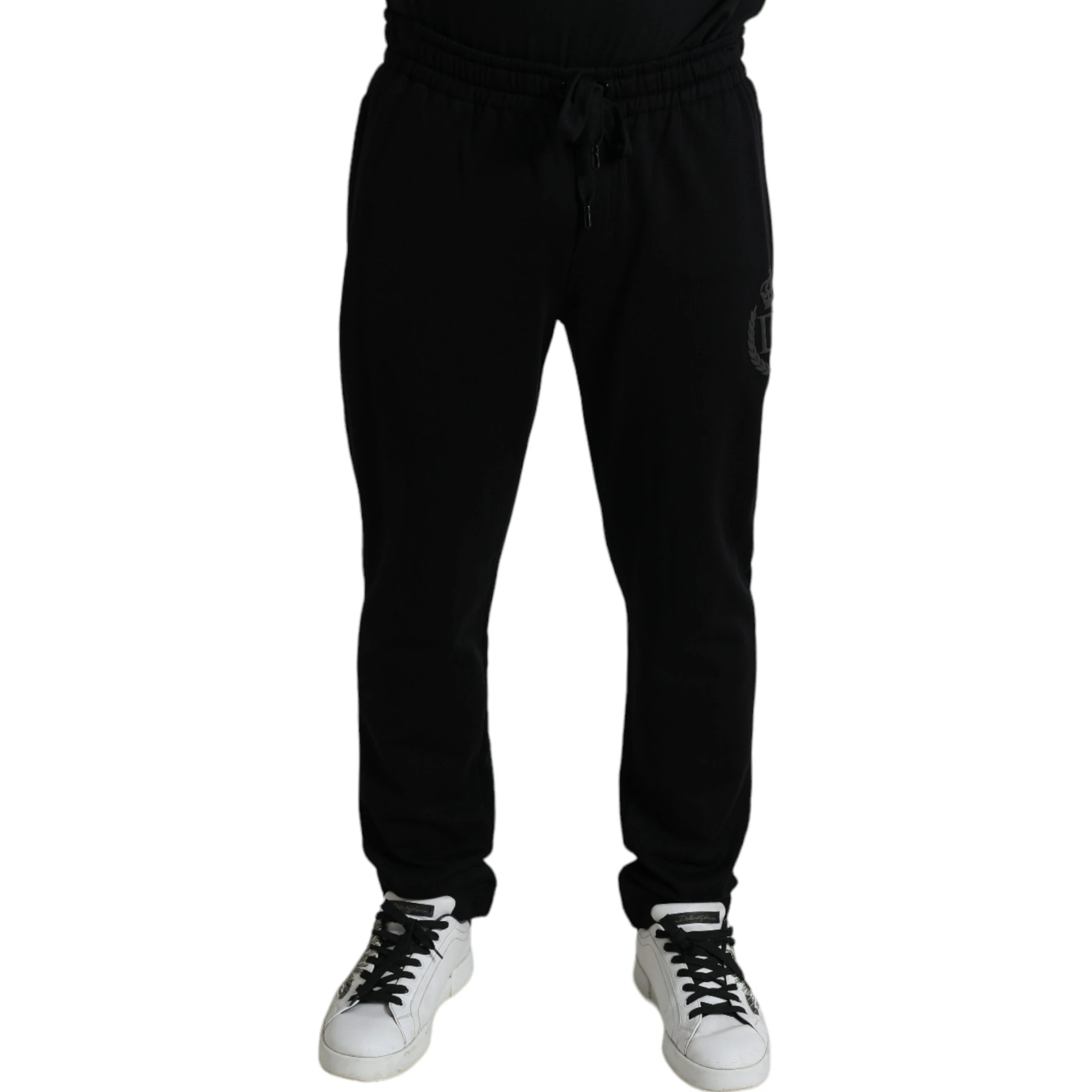 Black DG Logo Skinny Jogger Sweatpants Pants
