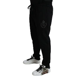 Black DG Logo Skinny Jogger Sweatpants Pants