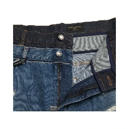 Blue Tattered Cotton Men Denim Jeans