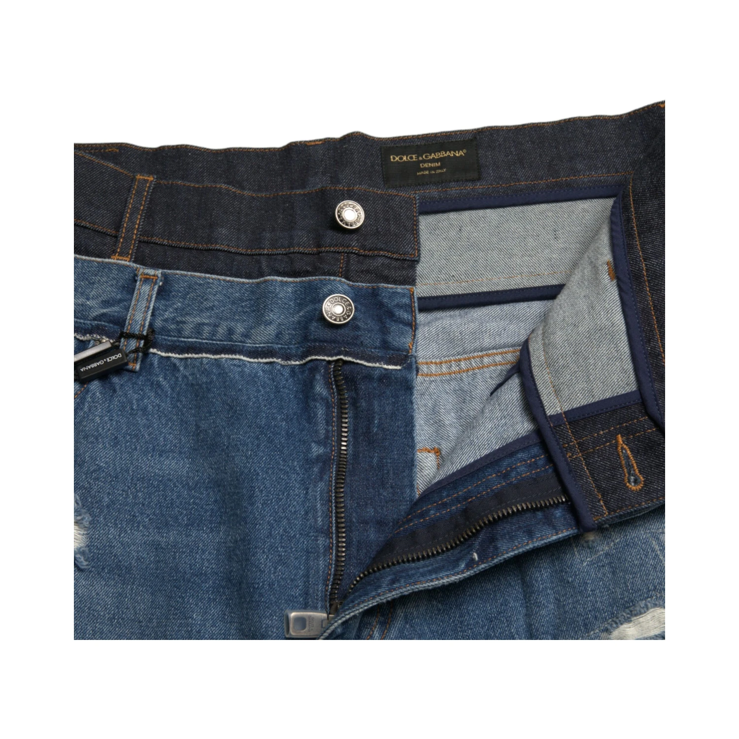 Blue Tattered Cotton Men Denim Jeans