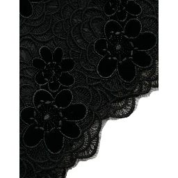 Black Floral Lace Cotton Bodycon Dress