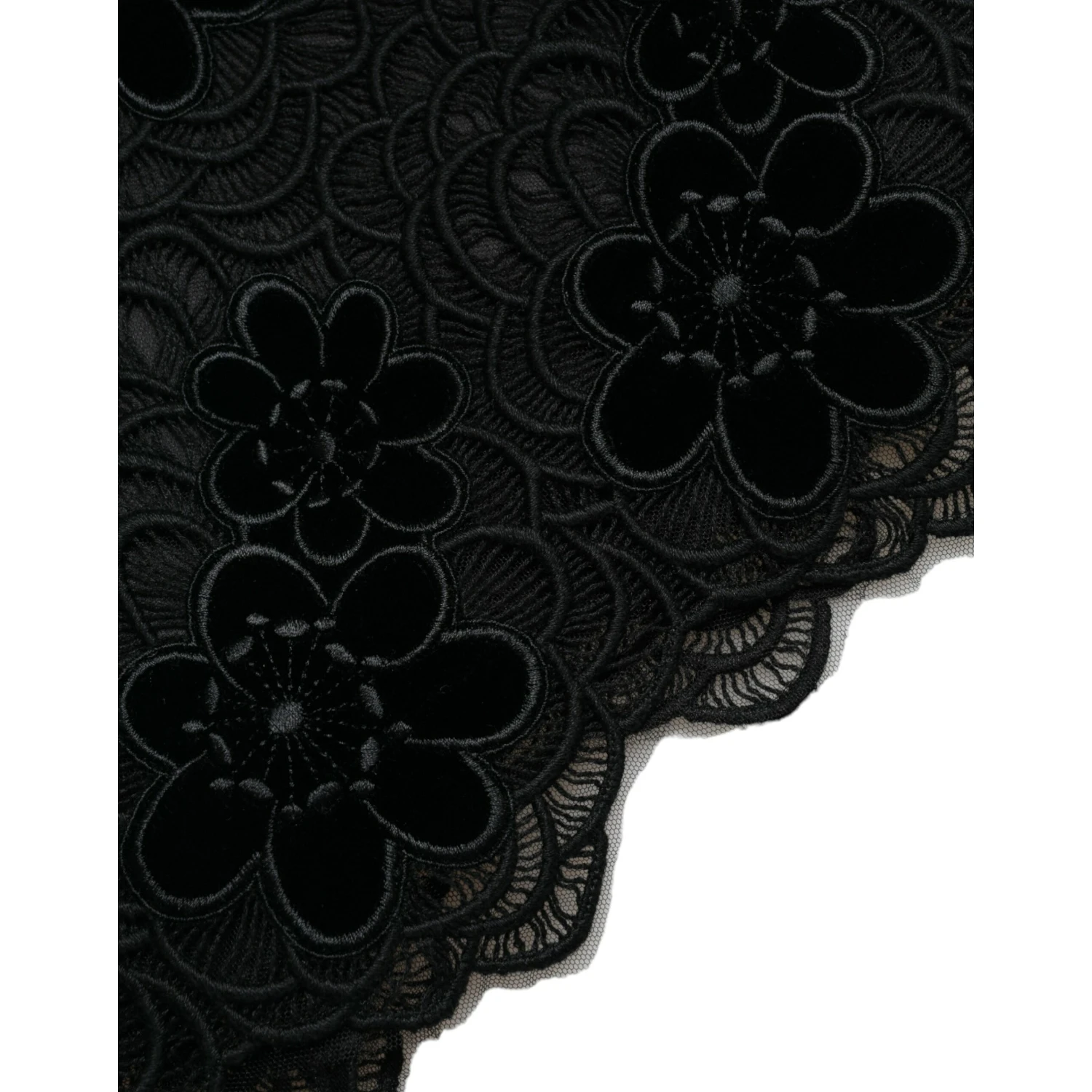 Black Floral Lace Cotton Bodycon Dress