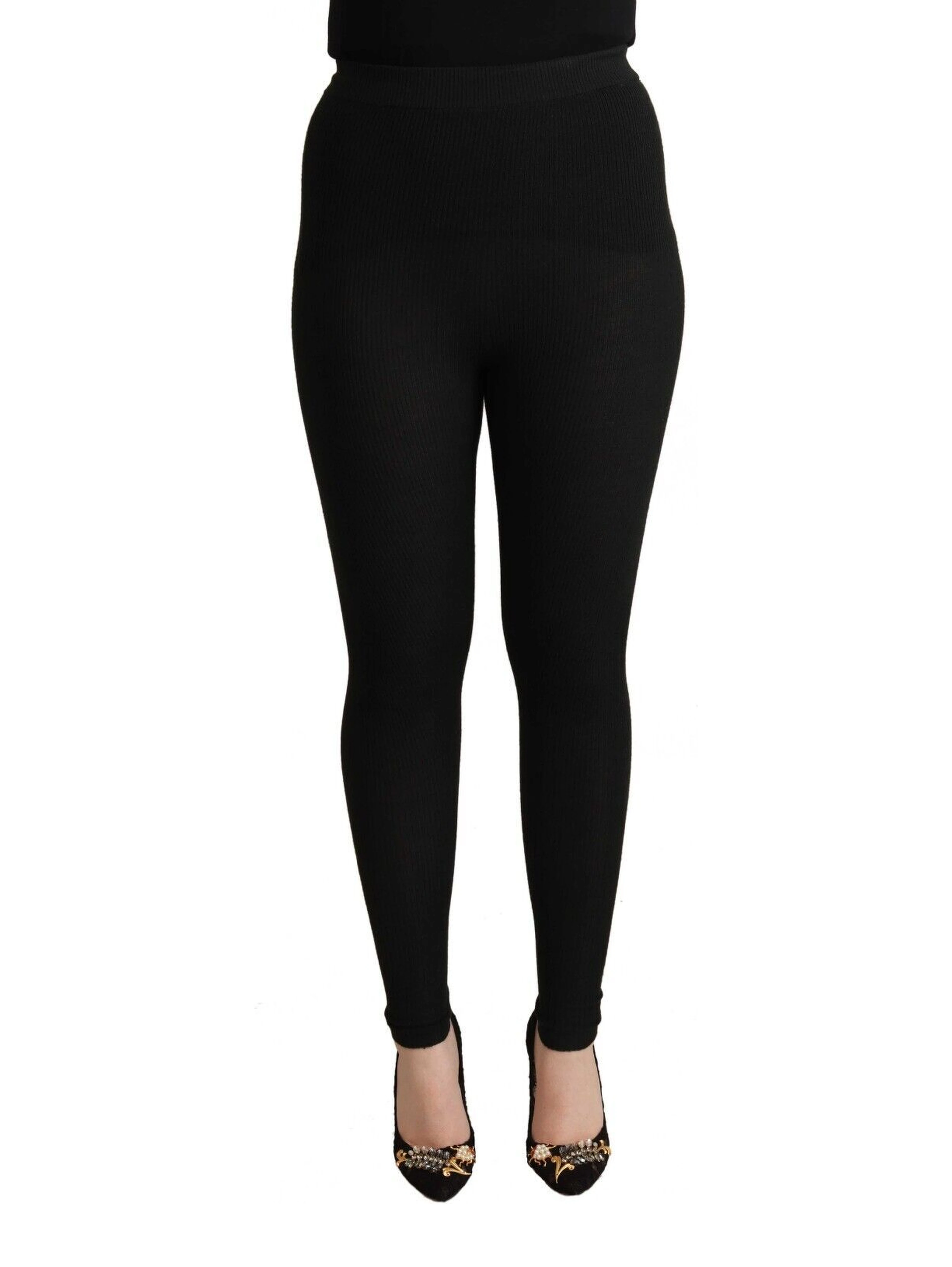 Black Cashmere Stretch Waist Tights Pants