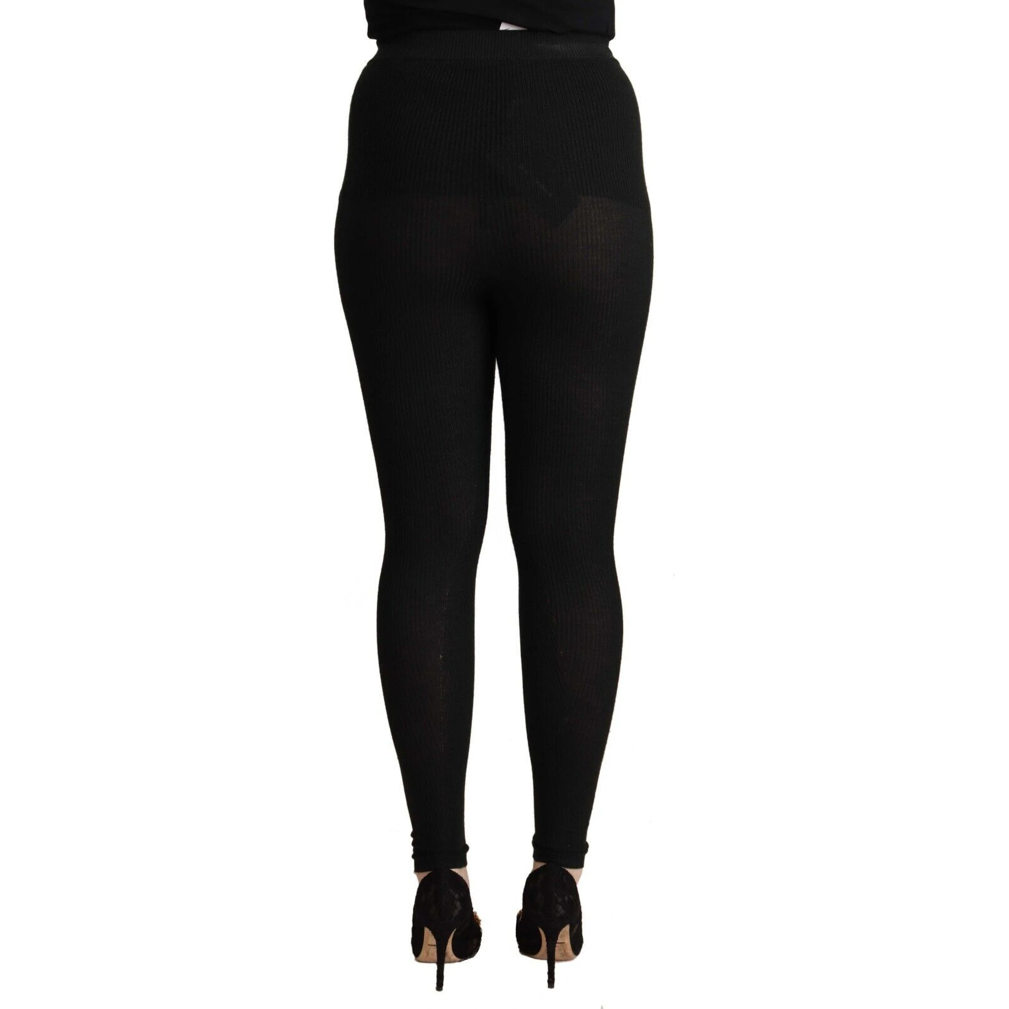 Black Cashmere Stretch Waist Tights Pants