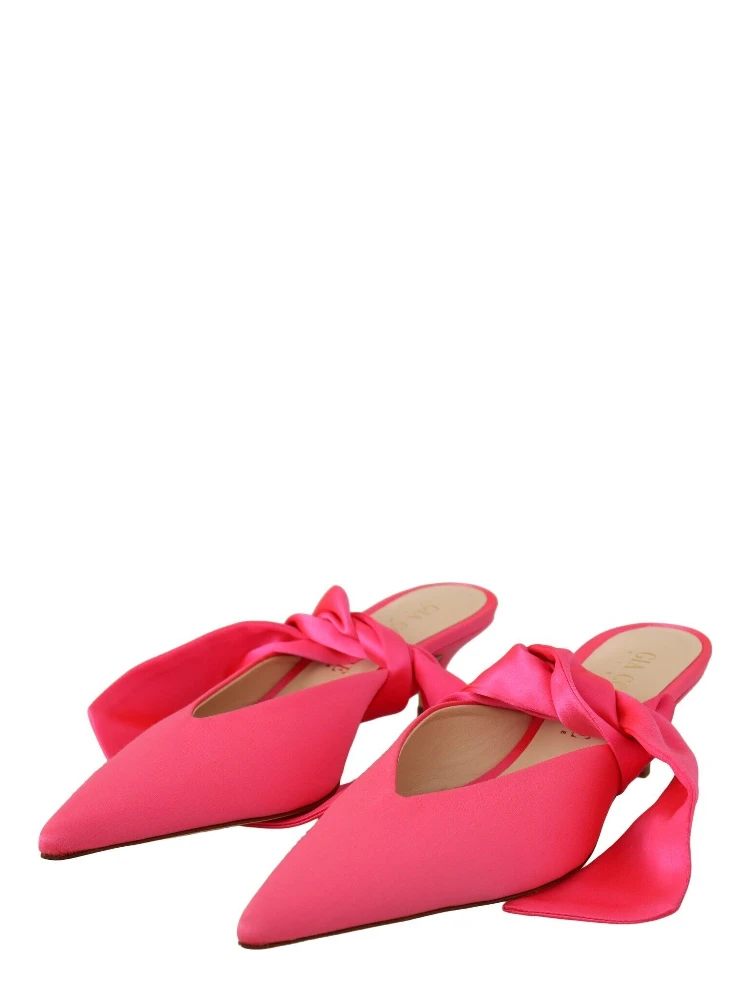 Pink Leather Lace Up Kitten Heels Pumps Shoes