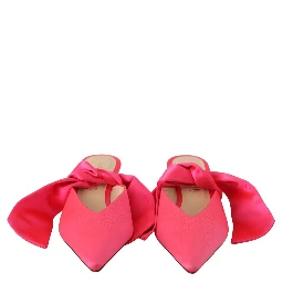 Pink Leather Lace Up Kitten Heels Pumps Shoes