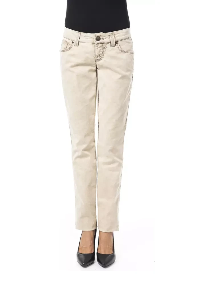 Beige Cotton Jeans Denim