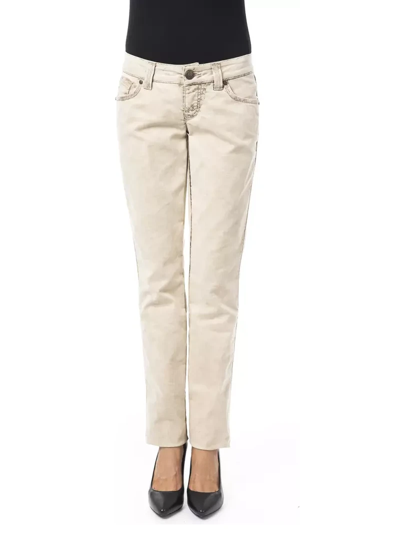 Beige Cotton Jeans Denim