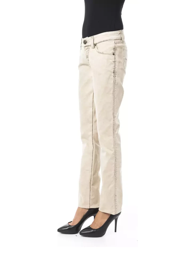 Beige Cotton Jeans Denim