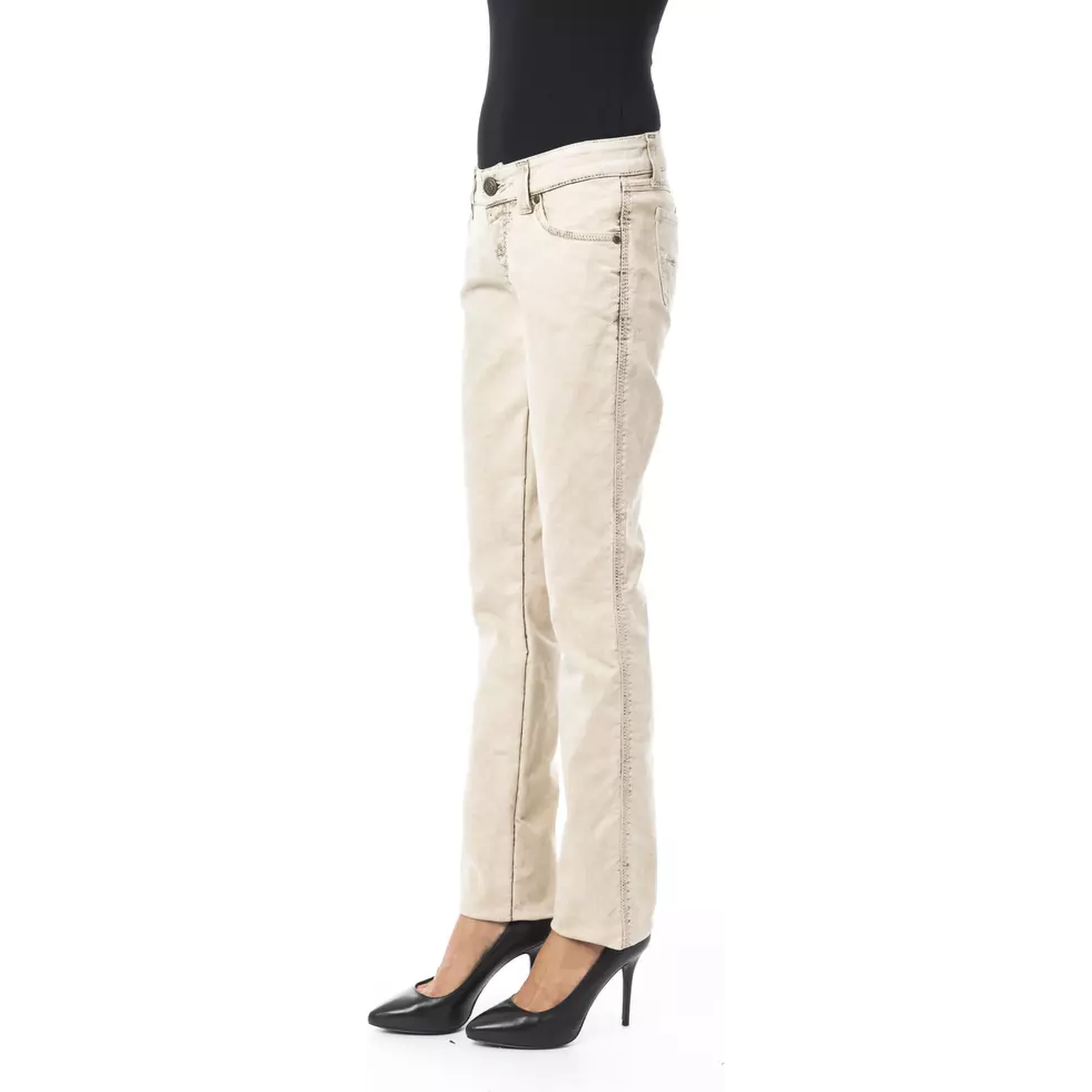 Beige Cotton Jeans Denim