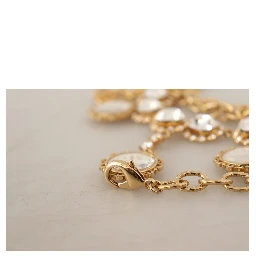 Gold Clock Statement Crystal Chain Necklace