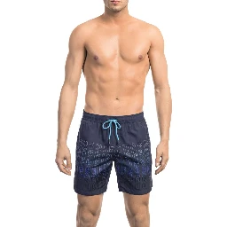 Blue Polyester Swimwear