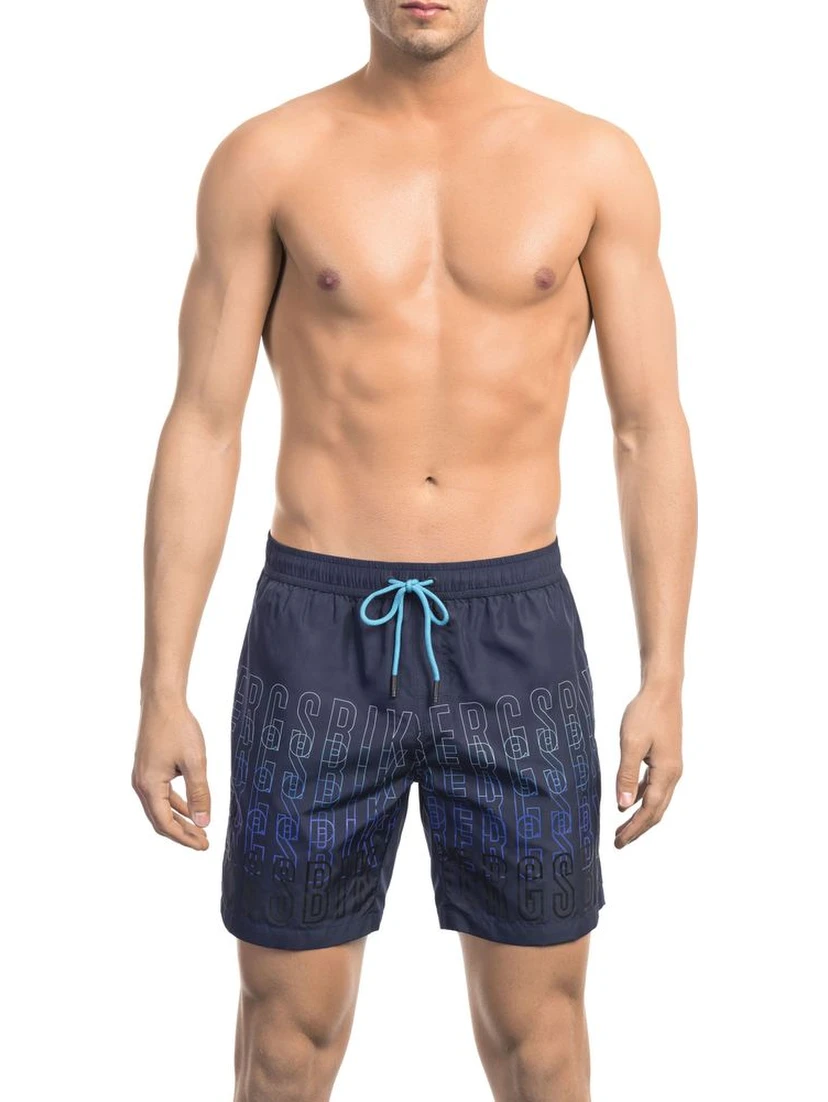 Blue Polyester Swimwear