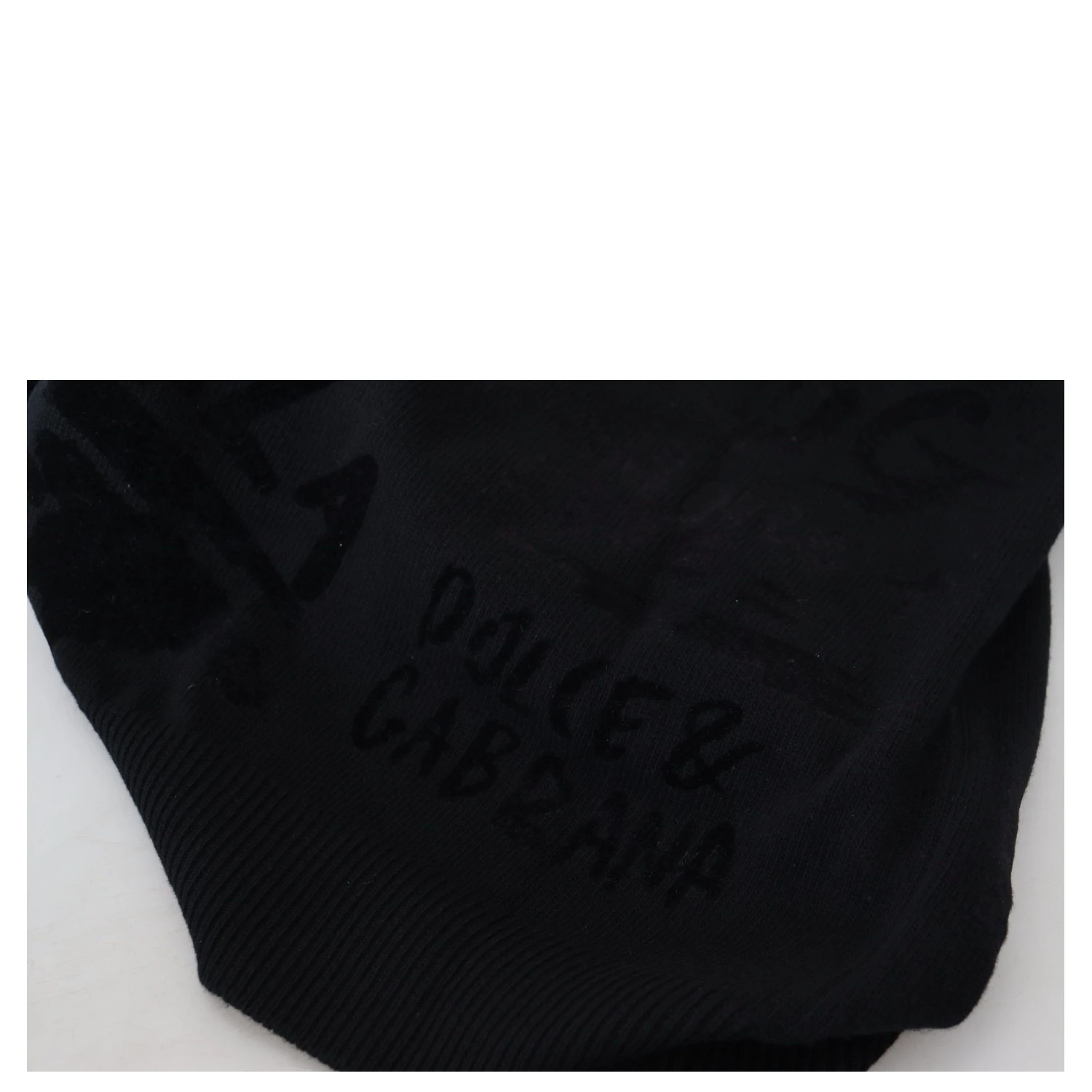 Black Wool Logo Pattern Crewneck Pullover Sweater