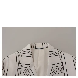 White Stripes Cotton Single Breasted Blazer