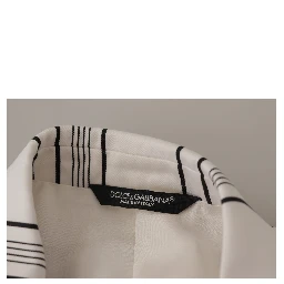 White Stripes Cotton Single Breasted Blazer