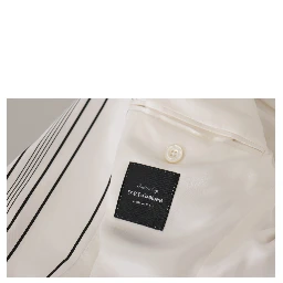 White Stripes Cotton Single Breasted Blazer