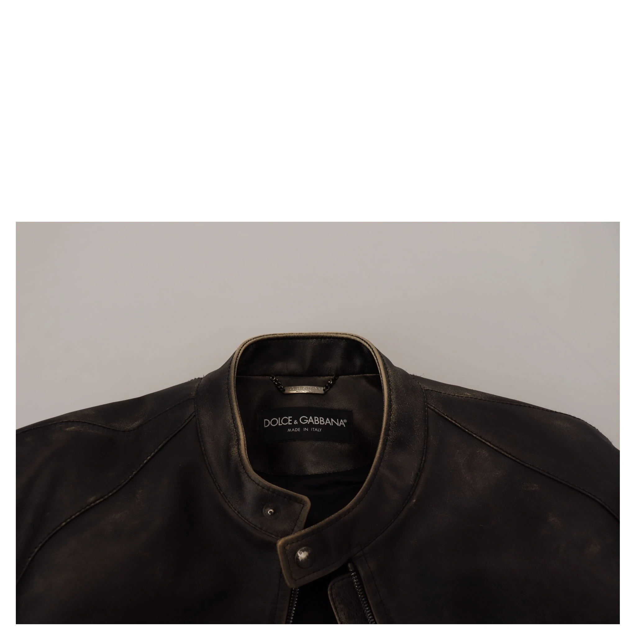 Black Leather Zipper Biker Coat Jacket