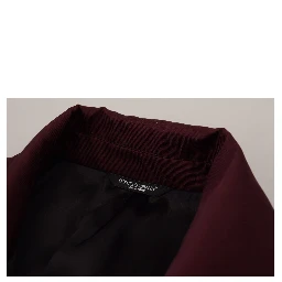 Bordeaux Polyester Double Breasted Jacket