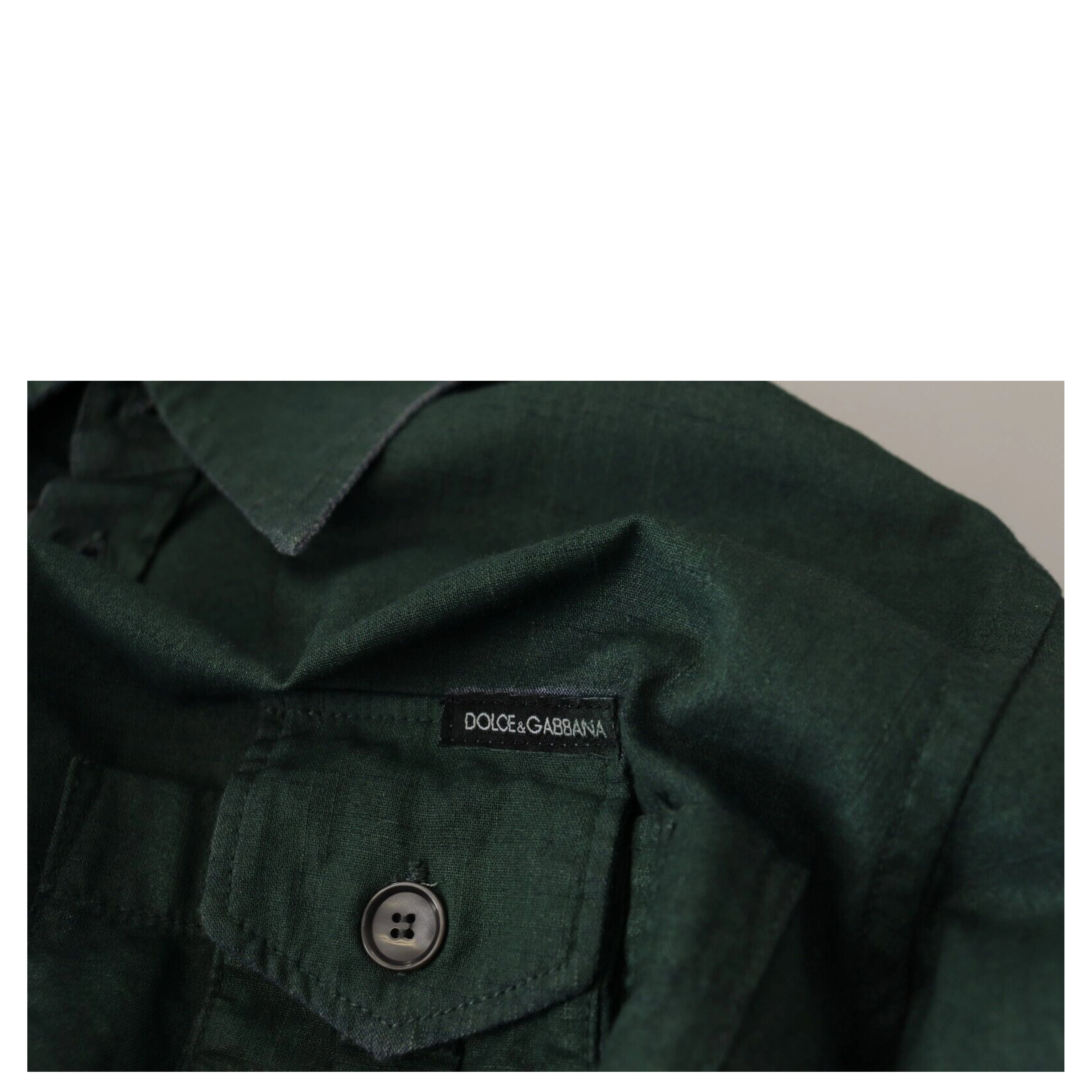 Dark Green Button Down Long Sleeves Shirt