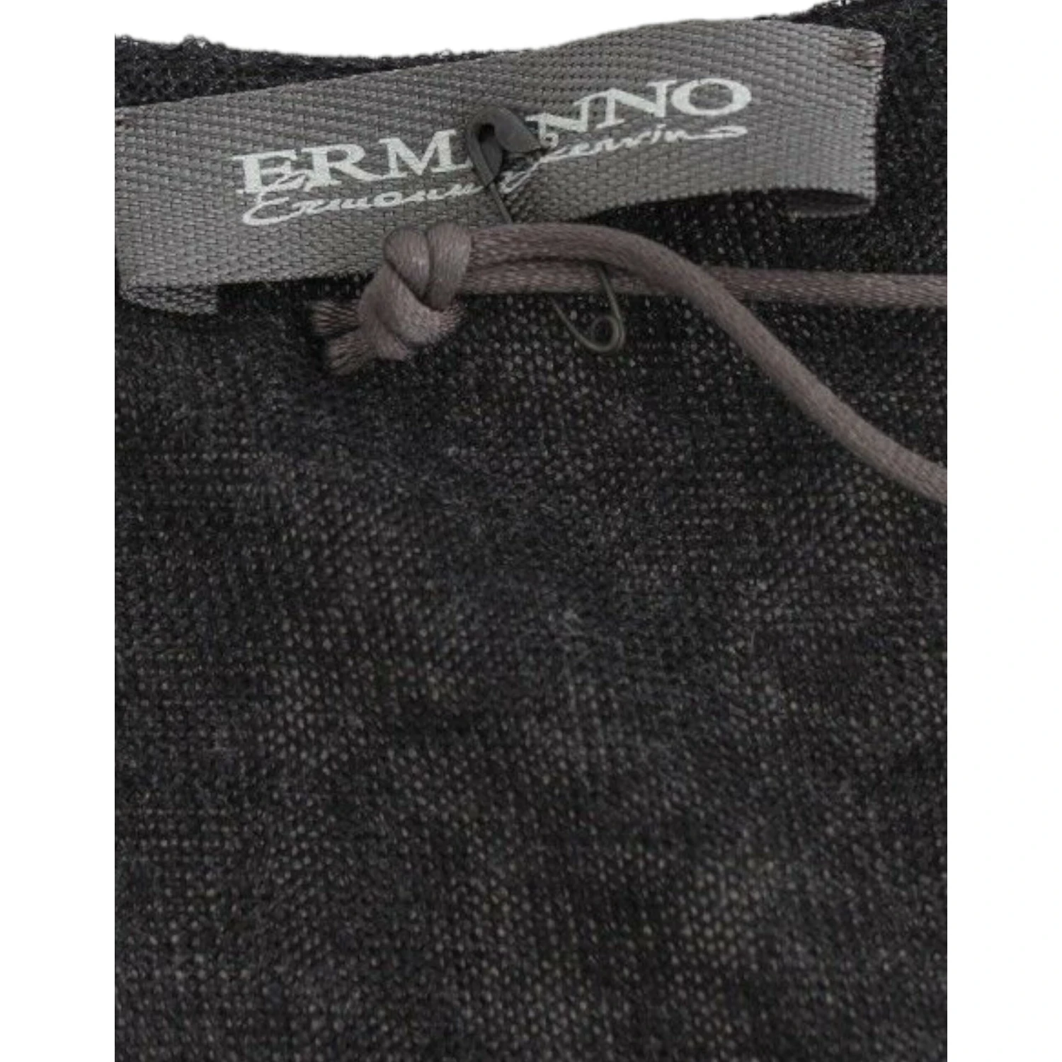 Black Wool Blend Stretch Long Sleeve Sweater