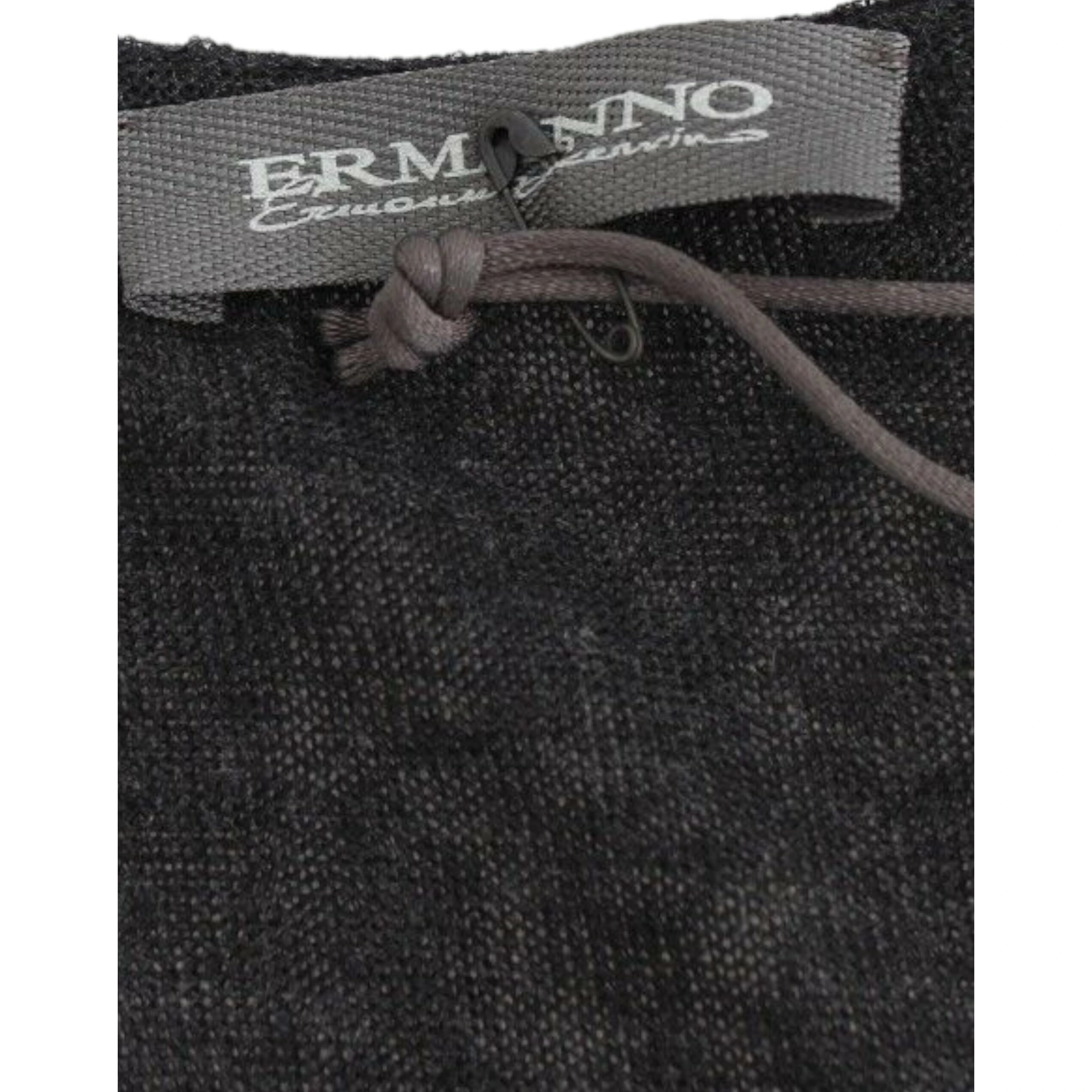 Black Wool Blend Stretch Long Sleeve Sweater