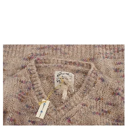 Beige Wool Blend Knitted Oversize Sweater