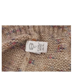 Beige Wool Blend Knitted Oversize Sweater