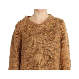 Brown Wool Blend Knitted Oversize Sweater